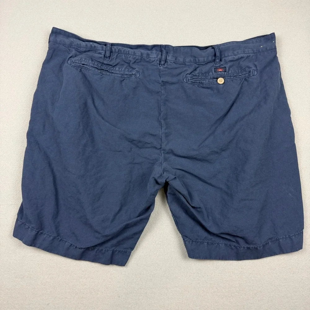 Faherty Men's 40 Malibu Chino Short Navy Blue Linen Blend Flat Front Casual